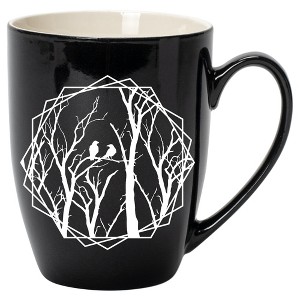 Elanze Designs Birds and Branches Black 10 ounce New Bone China Coffee Cup Mug - 1 of 1