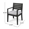 Outdoor Acacia Wood Patio Dining Chairs Set Of 2,Side Chairs With Cushions And Slatted Backrest,Wood Armrests Kitchen Chairs-Coolbibila - 4 of 4