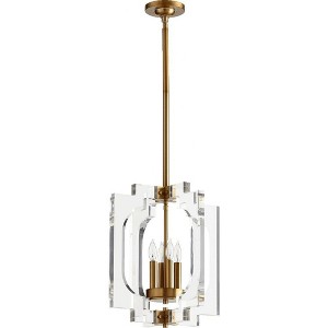 Quorum Lighting Broadway 4-Light Pendant, Aged Brass, 15W, 17H - 1 of 1