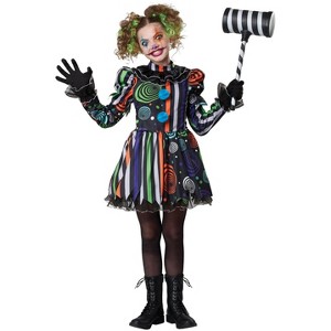 California Costumes Neon Nightmare Clown Girls' Costume - 1 of 2