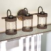 3-Light Cozy Vanity Wood Wall Lamp Oil Rubbed Bronze - Kenroy Home: Farmhouse Style, ETL Listed, Dimmable - 3 of 4