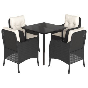 vidaXL Garden Dining Set Black, Cream White - 1 of 4