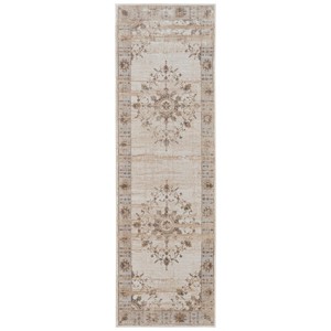 Celene Traditional Bordered Tan/Brown/Gray Area Rug - 1 of 4