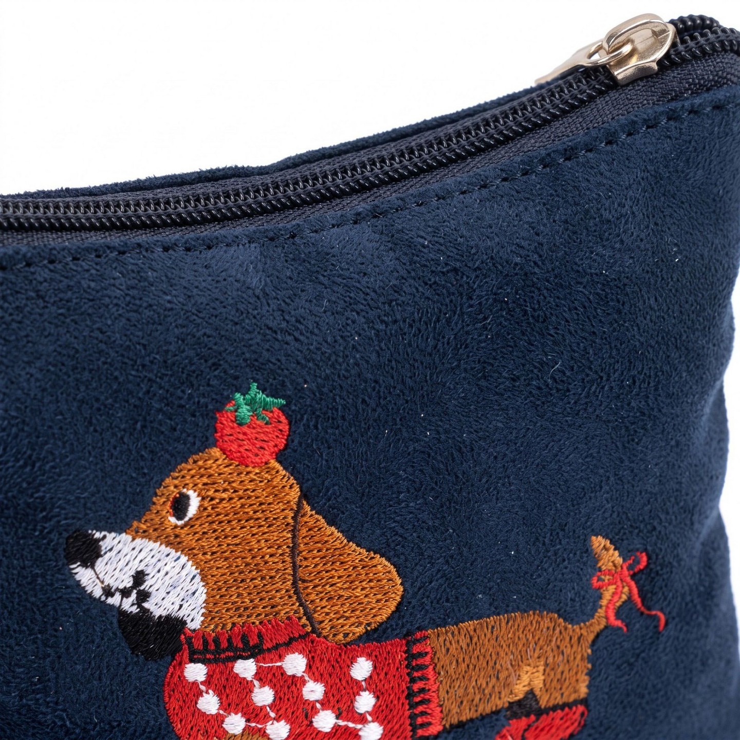 Сумка Alilang Embroidered Dachshund Zipper Pouch Small Cosmetic Bag Coin Purse Organizer - Navy, цвет: Тёмно-синий — фото 4