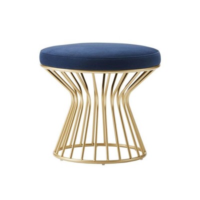 blue velvet ottoman target