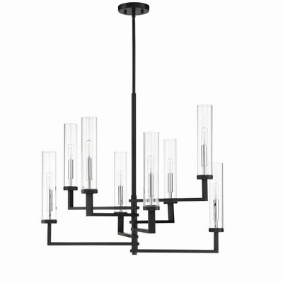 Folsom 8-Light Matte Black and Chrome Adjustable Chandelier