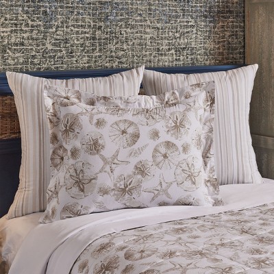 King Size Coastal Seashell Cotton Pillow Sham