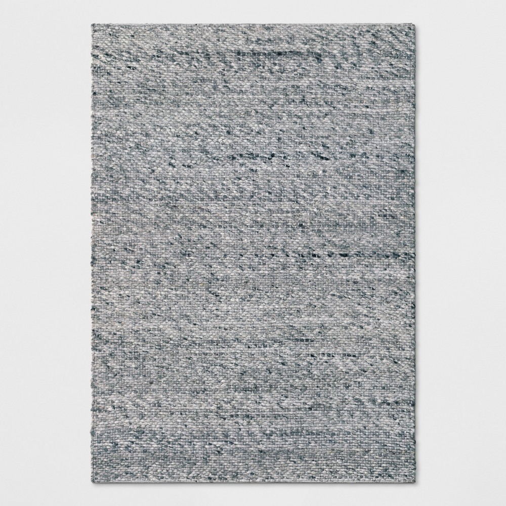 7'x10' Chunky Knit Wool Woven Rug Gray - Project 62™