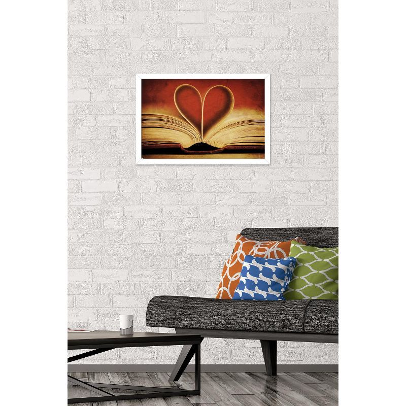 Trends International Tom Quartermaine - Book Pages in Heart Shape Framed Wall Poster Prints, 2 of 7