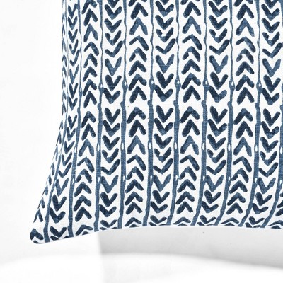 Navy Soft Cotton 20"x20" Geometric Print Throw Pillow Cover