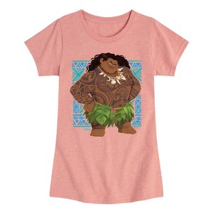 Girls' - Moana - Maui Portrait Fitted Short Sleeve Graphic T-Shirt - 1 of 4