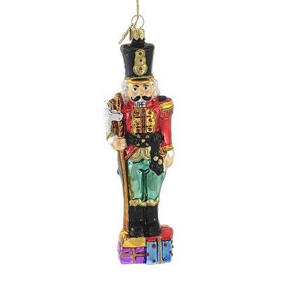 Huras 7.25" Nutcracker Standing On Gifts Ornament Christmas Kommando  -  Tree Ornaments