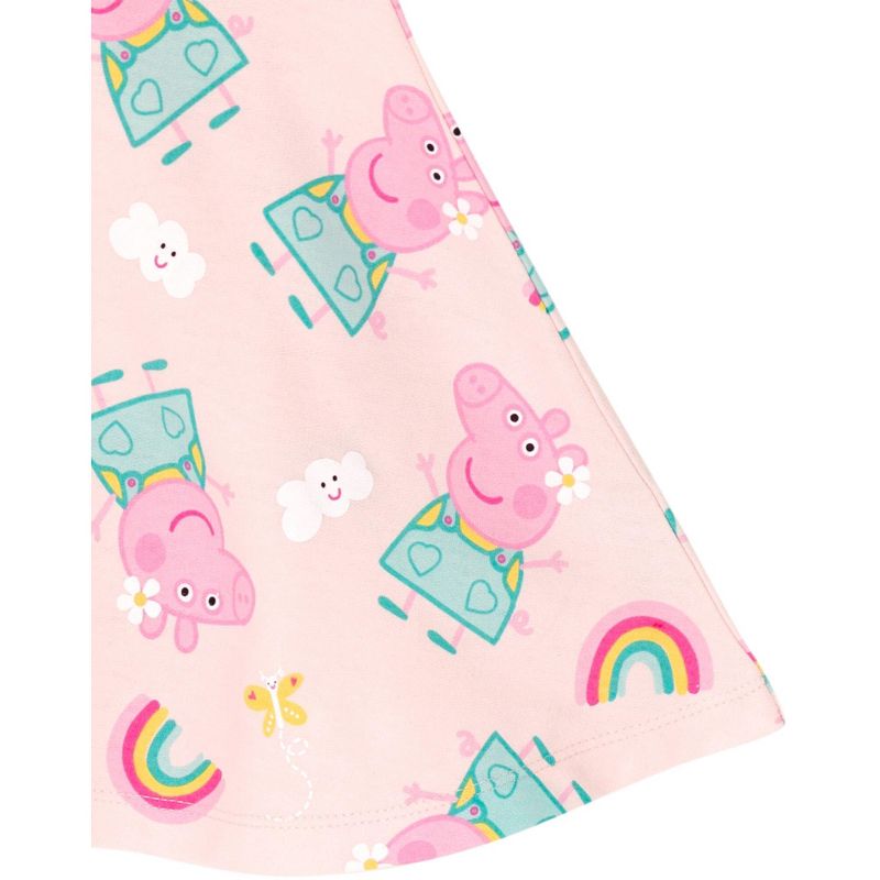 Peppa Pig Girls French Terry Skater Dress Toddler to Little Kid, 4 of 5