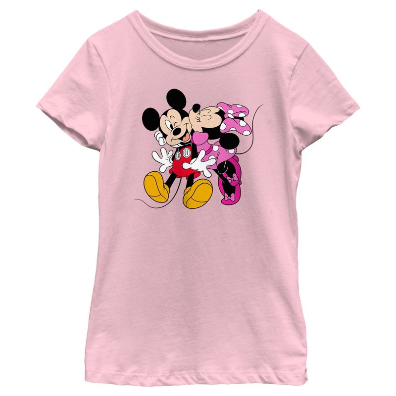 Girl's Mickey & Friends Minnie Kiss Couple T-Shirt, 1 of 5