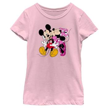 Girl's Mickey & Friends Minnie Kiss Couple T-Shirt