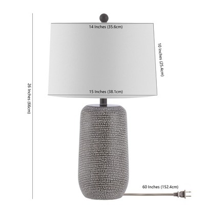 Celvin 26" White and Gray Ceramic Table Lamp