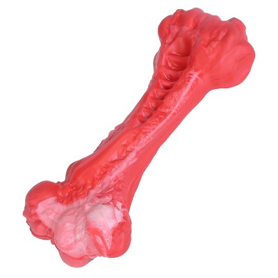 iMountek "Beef-Flavored Dog Chew Toy Bone for Aggressive Chewers – Teething Toy for Small, Medium & Large Dogs" Red & White Size S