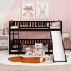 NicBex Bunk Bed with Slide,Low Loft Bed with Fence and Ladder for Toddler Kids Teens,White/Gray/Espresso - 2 of 4