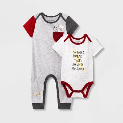 Image of Baby Boys' 2pk Harry Potter Romper Set - Gray 6-9M