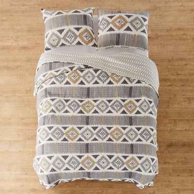 Santa Fe Gray and Tan Cotton Reversible King Quilt