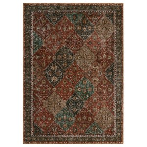 Vintage Washable Floral Print Living Room Area Rugs, Soft Non Slip Floor Cover for Bedroom Dining Room, Retro Accent Carpet - 1 of 4