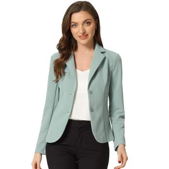 Allegra K Women's Elegant Work Office Lapel Collar Button Down Stretch Suit Blazer