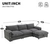 CAVINAS 96.5" L-Shaped Sectional Sofa,4-Seater Cloud Couch Sectional with Storage Ottoman,2 USB Ports and Adjustable Phone Holder - 3 of 4