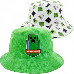 Adult Minecraft Creepers and Mobs Reversible Bucket Hat - 1 of 4