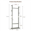 Freestanding Coat Rack, Wood Coat Tree with 5 Hook, Entryway Clothes Racks for Hanging Coats Suits Jacket, Coat Rack Standing For Bedroom Office - 4 of 4