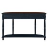 HDZNVF Retro Curved Wood Console Table, 52 inch Circular Half Moon Sofa Table with Open Shelf and 2 Drawers - 4 of 4