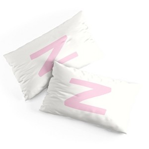 Deny Designs King April Lane Art Block Pink Monogram Z Microfiber Printed Pillow Sham - 1 of 3