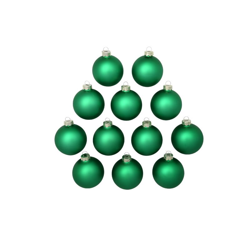Northlight Matte Glass Christmas Ball Ornaments - 2.75" (70mm) - Green - 12ct, 3 of 4
