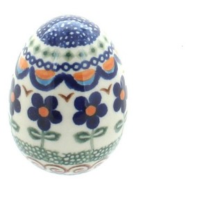 Blue Rose Polish Pottery 37 Vena Small Decorated Egg - 1 of 1