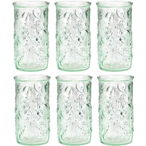 Amici Home Italian Recycled Green Rooster Hiball Glass, Drinking Glassware  With Green Tint, Embossed Rooster Icon, Set Of 6,16-ounce : Target