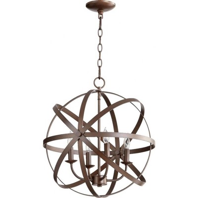 Quorum Lighting Celeste 4-Light Chandelier, 19 Width, 21 Height, Oiled Bronze Finish