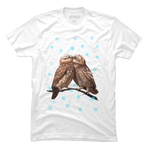 Men's Design By Humans Christmas owl By kodamorkovkart T-Shirt - 1 of 4