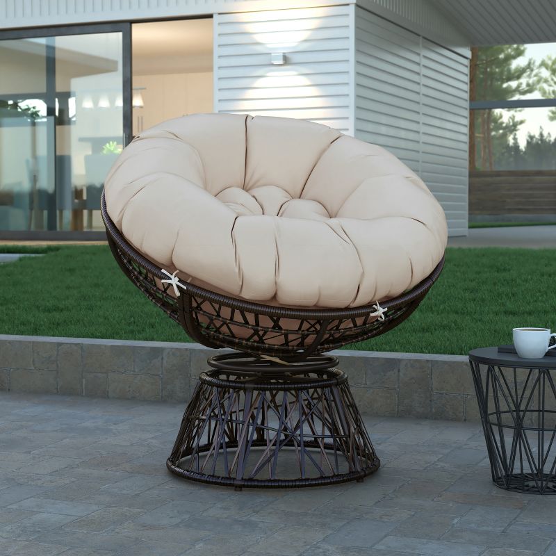 Emma and Oliver Swivel Patio Chair with Cushion, 2 of 12