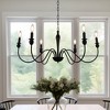 DORESshop 6-Light Black Farmhouse Chandelier Rustic Industrial Kitchen Island Hanging Pendant Light for Dining Room Bedroom Foyer - 3 of 4