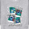 Men's - Lilo and Stitch - Making Merry Memories Graphic Fleece Sweatshirt - 2 of 4