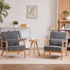 KWPZQEB Accent Chair, Mid-Century Modern Chair with Coffee Table, Upholstered Armchair with Solid Wood Frame & Soft Cushion for Living Room, Bedroom - 3 of 4