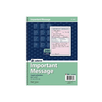 Adams Phone Message Pad 5.5" x 3.8" Ruled Pink 50 Sheets/Pad (SC1184D) 107177