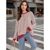 ATHLECHIC Women's Split Hem Striped Color Block Crew Neck Casual Oversized Sweatshirt Shirt Tops - 2 of 4