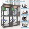 Costway Outdoor Wooden Cat House 72" Tall Kitten Enclosure w/ Weatherproof Asphalt Roof - 4 of 4