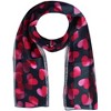 CTM Women's Lightweight Satin Valentine's Bold Heart Print Scarf - 4 of 4