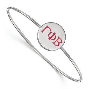 Black Bow Jewelry Sterling Silver Gamma Phi Beta Greek Life Bangle Bracelet 6 Inch - 1 of 3