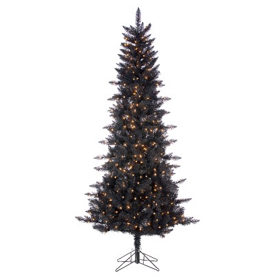 Sterling 7.5-Foot Black Tuscany Tinsel Tree with 450 Warm White Incandescent Lights