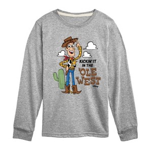 Boys' - Disney - Kicking It In The Ole West Long Sleeve Graphic T-Shirt - 1 of 4