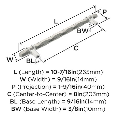 Brushed Nickel Modern Cabinet Bar Pull with Mounting Hardware
