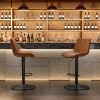 Swivel Adjustable Cognac Bar Stools Set of 2 with Backrest and PU Leather Seat, Counter Height Chairs for Kitchen Island or Bar-Tanpinhause - 3 of 4