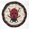 Earth Rugs Printed Coaster – Ladybug Design, Braided Jute Nature-Inspired Accent, Whimsical Garden Table Decor, 5"x5" - 2 of 3